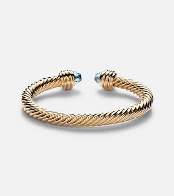 Classic Cablespira® 18kt gold cuff bracelet with topazes and diamonds | David Yurman