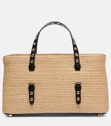 Bolso Mina 25 Medium de paja de papel | Alaïa