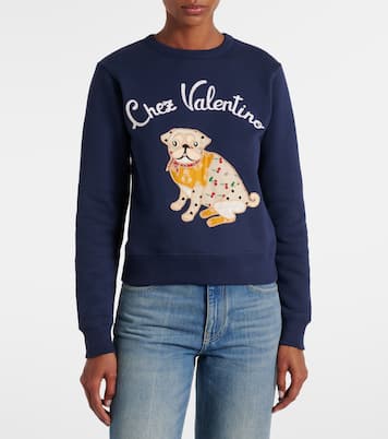Besticktes Sweatshirt aus Baumwoll-Jersey | Valentino