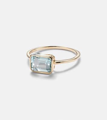 Anello in oro 14kt con topazio blu | Mateo