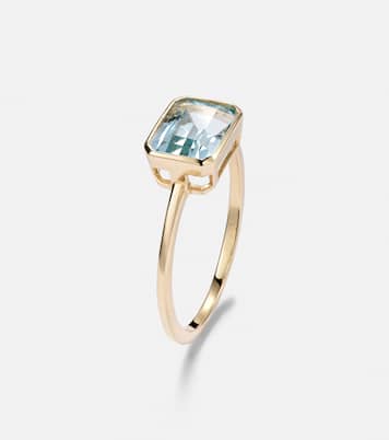 Anello in oro 14kt con topazio blu | Mateo