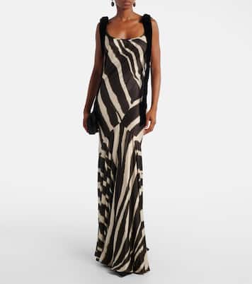 Robe longue imprimée en satin | Nina Ricci