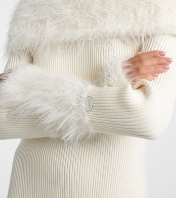 Ribbed-knit faux fur-trimmed maxi dress | Jean Paul Gaultier
