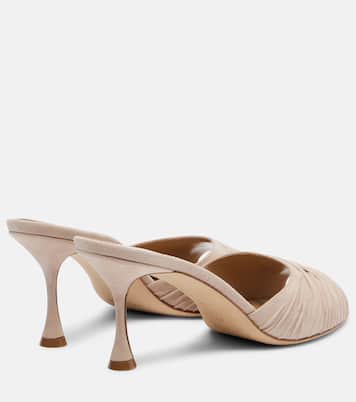 Pirua gathered suede mules | Manolo Blahnik