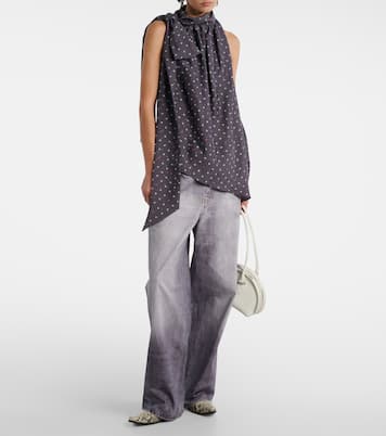 Bedrucktes Top Sombana aus Seide | Acne Studios