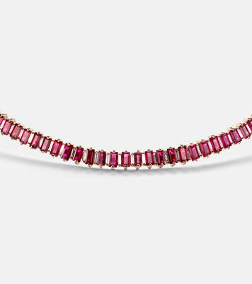 18kt rose gold choker with rubies and diamonds | Suzanne Kalan