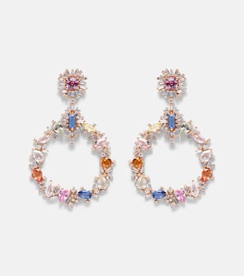 Pendientes de oro rosa de 18 ct con zafiro y diamantes | Suzanne Kalan
