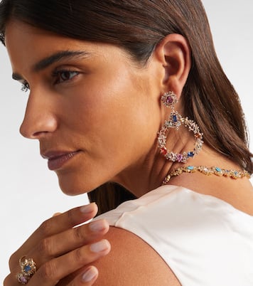 Pendientes de oro rosa de 18 ct con zafiro y diamantes | Suzanne Kalan