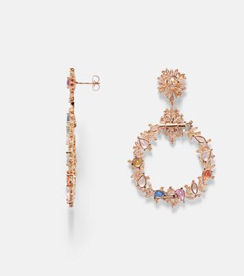 Pendientes de oro rosa de 18 ct con zafiro y diamantes | Suzanne Kalan