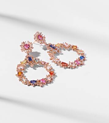 Pendientes de oro rosa de 18 ct con zafiro y diamantes | Suzanne Kalan