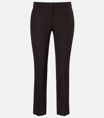Mid-rise wool canvas crêpe straight pants | McQueen