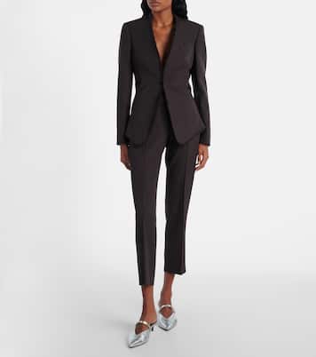 Mid-rise wool canvas crêpe straight pants | McQueen