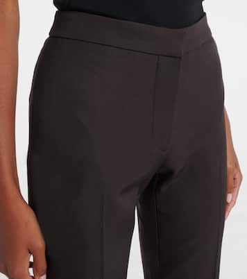 Mid-rise wool canvas crêpe straight pants | McQueen
