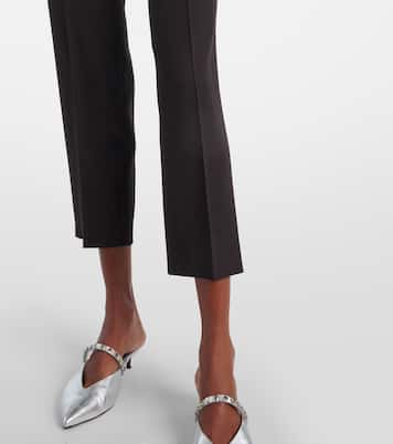 Mid-rise wool canvas crêpe straight pants | McQueen