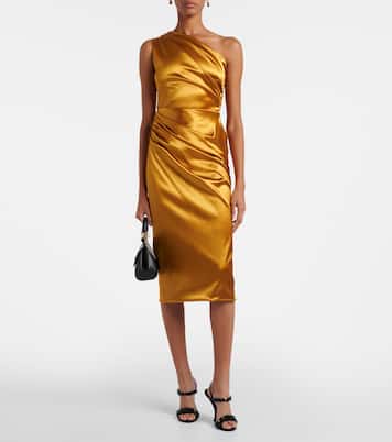 Vestido de cóctel de satén fruncido | Dolce&Gabbana