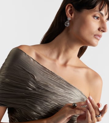 18kt white gold drop earrings with diamonds | Suzanne Kalan