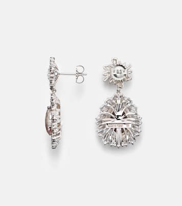 18kt white gold drop earrings with diamonds | Suzanne Kalan