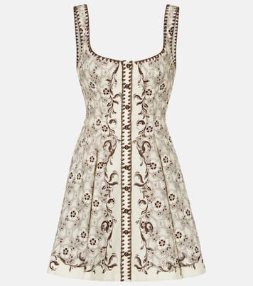 Printed linen and cotton minidress | Alémais