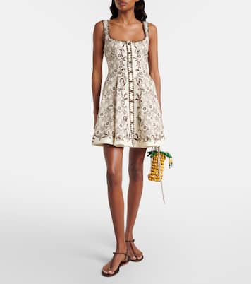 Printed linen and cotton minidress | Alémais