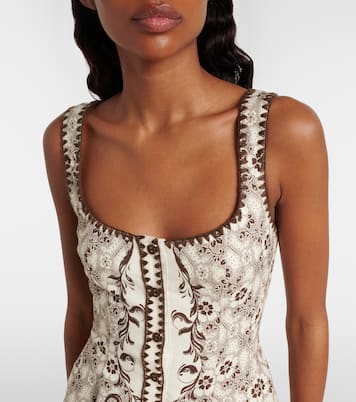 Printed linen and cotton minidress | Alémais