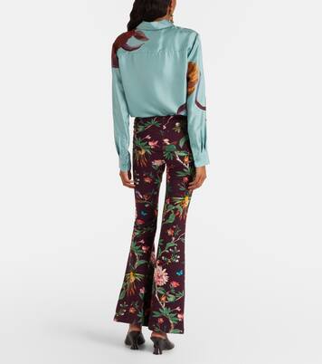 Meditation 플로럴 코튼 블렌드 플레어 팬츠  | La DoubleJ