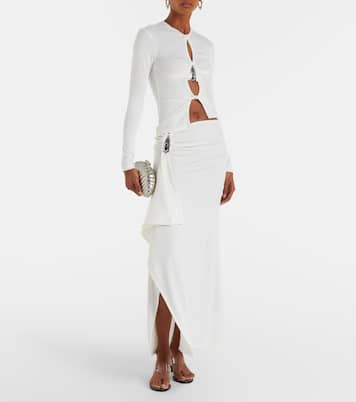 Ribbed-knit draped maxi skirt | Christopher Esber