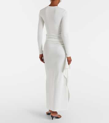 Ribbed-knit draped maxi skirt | Christopher Esber