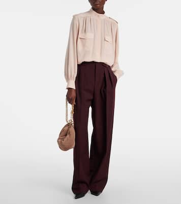 High-rise virgin wool wide-leg pants | Chloé