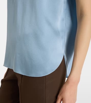 Gathered silk satin blouse | Vince