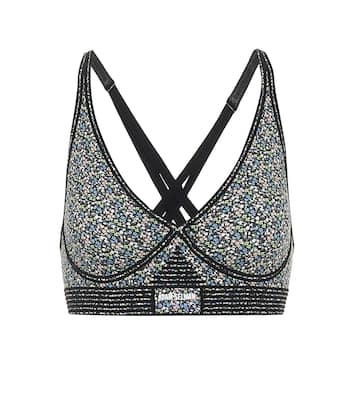 Top sportivo a stampa in nylon stretch | Adam Selman Sport