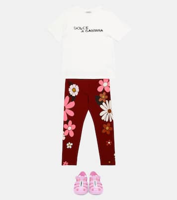 Bedruckte Leggings aus Baumwolle | Dolce&Gabbana Kids