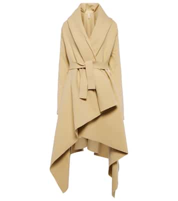 Asymmetric belted wrap coat | Norma Kamali