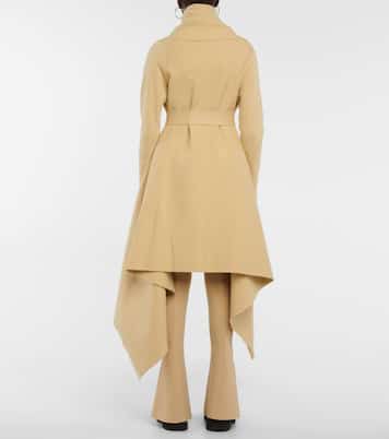 Asymmetric belted wrap coat | Norma Kamali