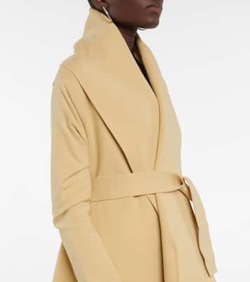 Asymmetric belted wrap coat | Norma Kamali