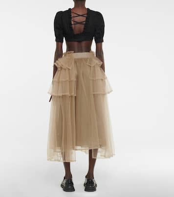 Ruffled cotton cropped top | Noir Kei Ninomiya