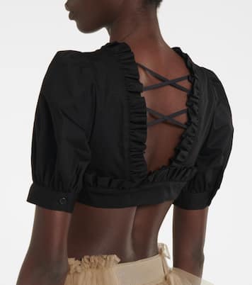 Ruffled cotton cropped top | Noir Kei Ninomiya