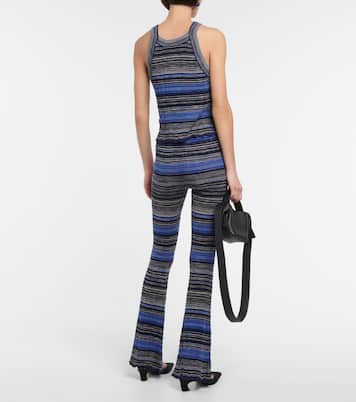 Striped cotton-blend knit tank top | Acne Studios