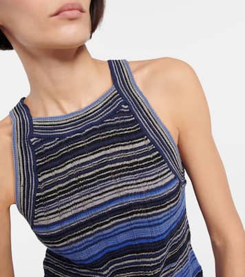 Striped cotton-blend knit tank top | Acne Studios