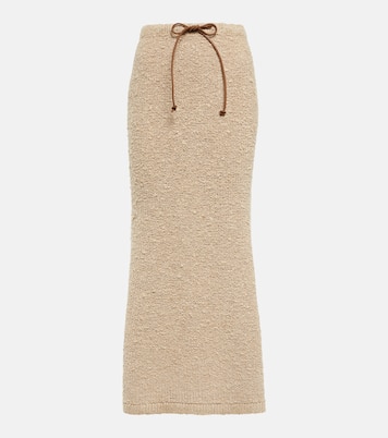 Jupe midi à taille haute en soie | Prada