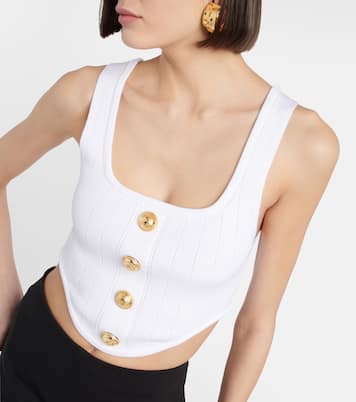 Top stile corsetto in maglia a coste | Balmain