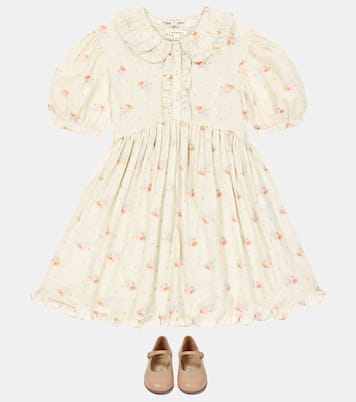 Bedrucktes Kleid Angelica aus Baumwolle | Caramel