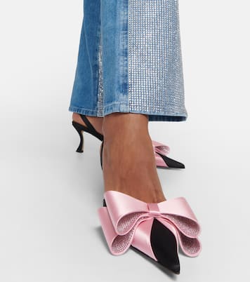 Le Cadeau 65 satin slingback pumps | Mach & Mach