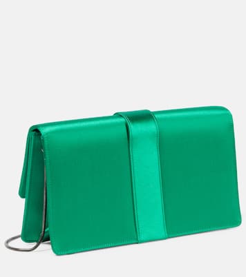 Clutch Capri in raso con cristalli | Manolo Blahnik