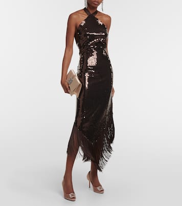 Clutch Capri in raso con cristalli | Manolo Blahnik