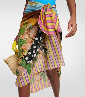 Pareo in cotone e seta con stampa | Versace