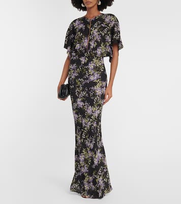 Obie floral georgette gown | Norma Kamali