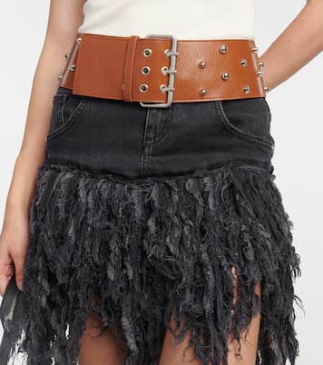 Cintura in pelle con borchie | Blumarine