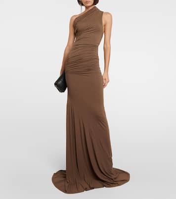 Draped one-shoulder jersey gown | Entire Studios
