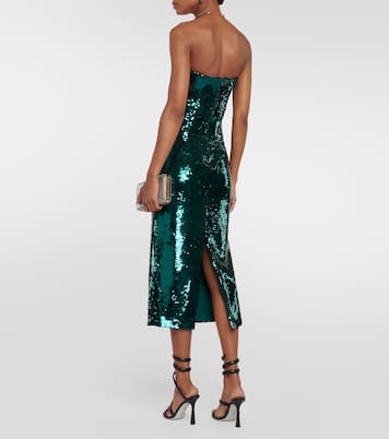 Sequined strapless midi dress | Roland Mouret