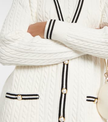 Cardigan oversize in cotone a trecce | Alessandra Rich
